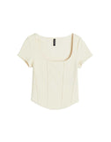 Corset-style Ribbed Top