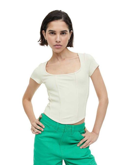 Corset-style Ribbed Top