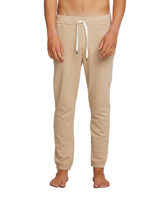 Cotton Fleece Drawstring Jogger With Contrast Strappings