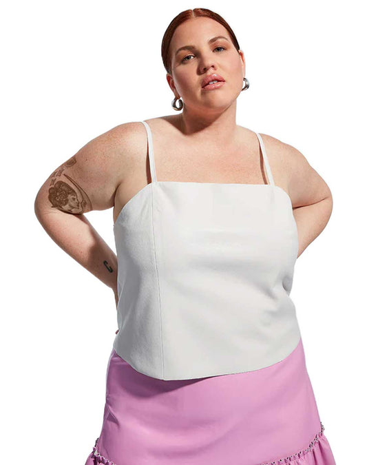 Curve Penny Recycled Leather Cami