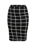Plus Flannel Print Basic Jersey Knit Midi Skirt