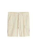 Regular Fit Linen-blend Cargo Shorts
