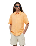 Relaxed Fit Short-sleeved Linen-blend Shirt